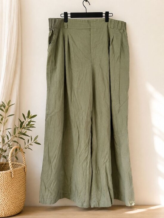 HALARA Pants - Halara High Waisted Wide Leg Flowy Pants Green Size 2X Casual Pocket Pants